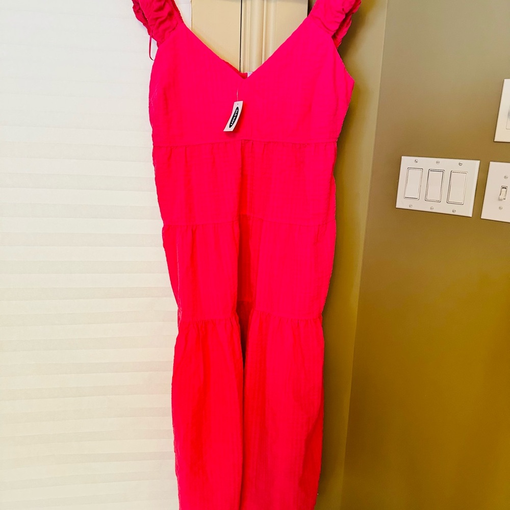 #280 Old Navy Tall Size Maxi Bright Pink Dress
